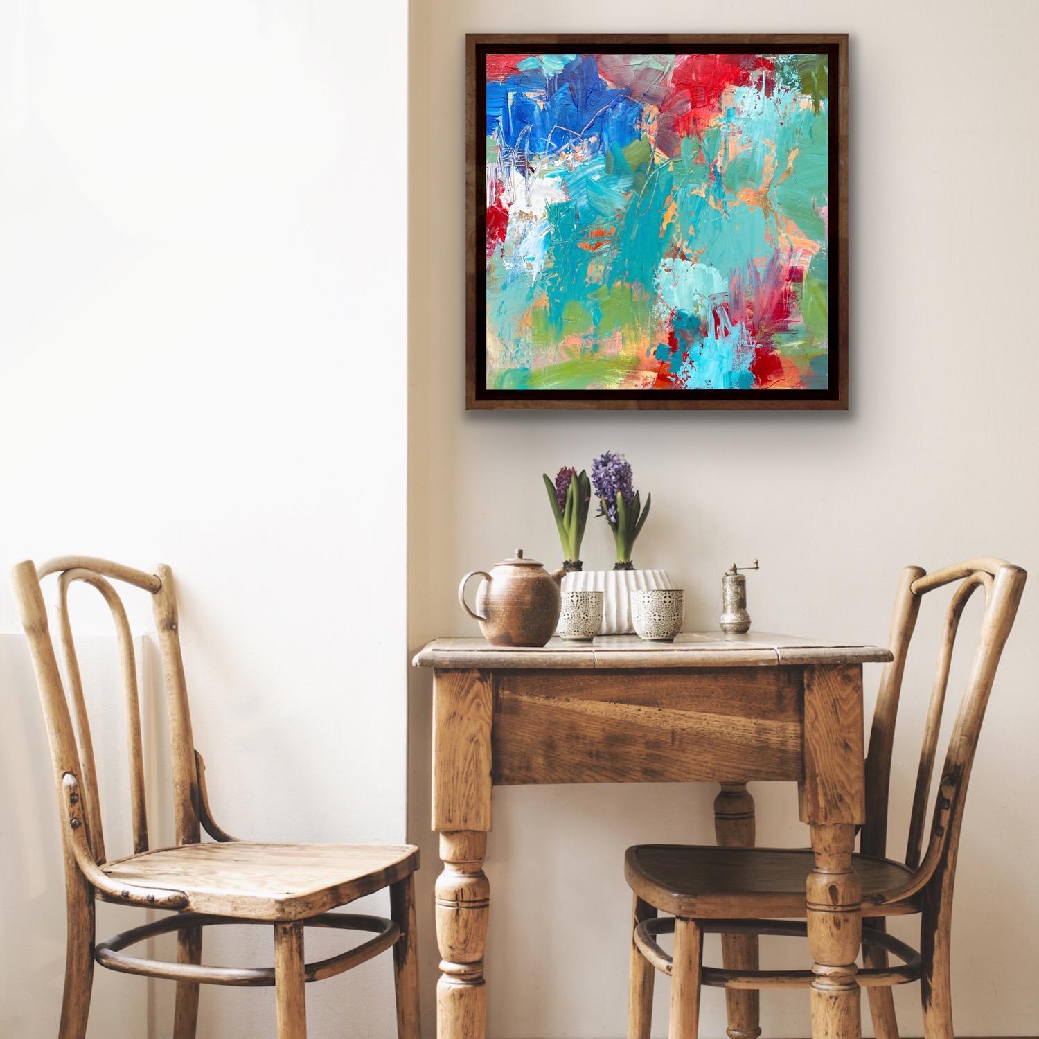 Jubilation, Abstract Painting, Bright Layered Art, Medium Art for Large Spaces For Sale 5