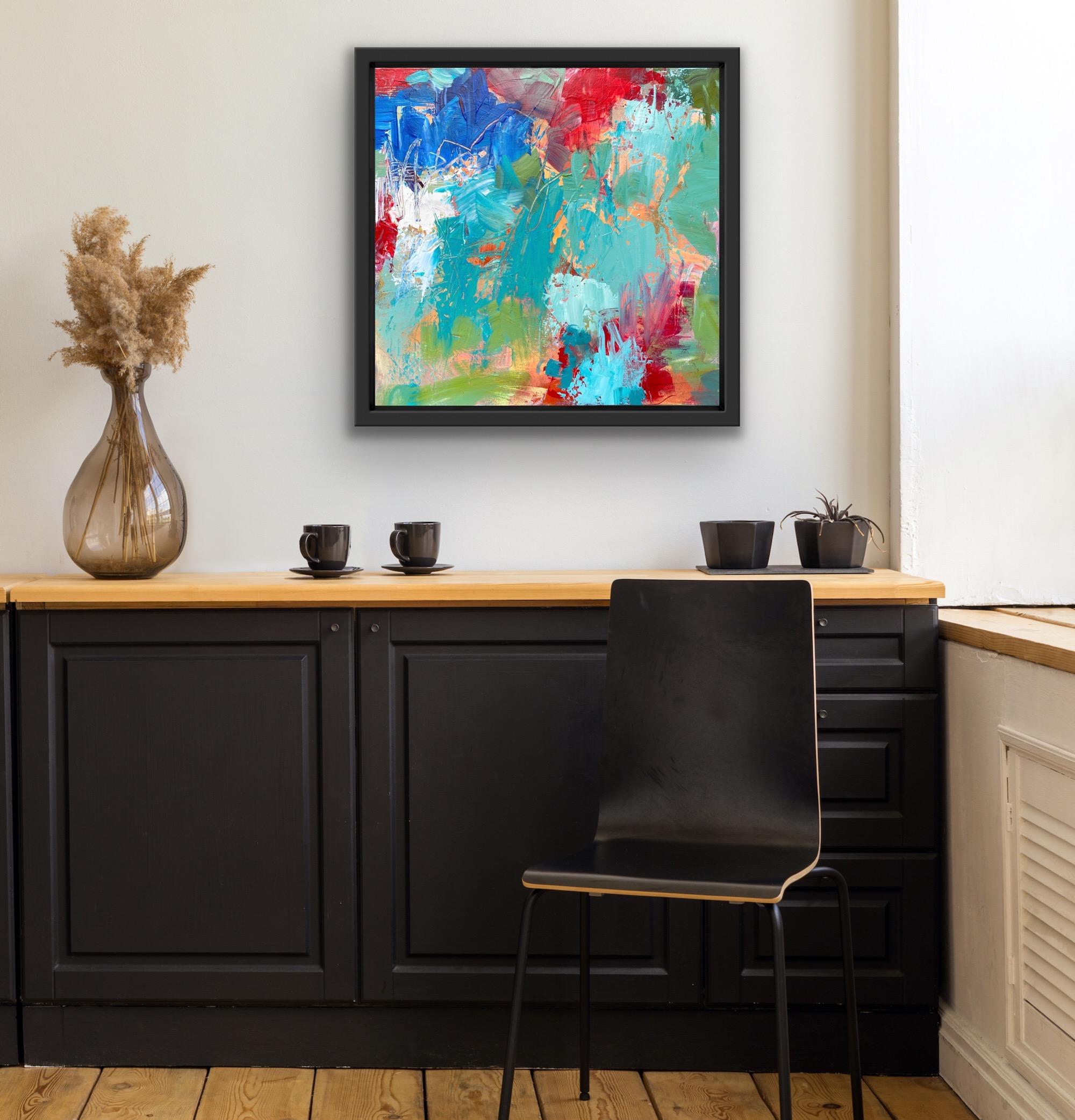 Jubilation, Abstract Painting, Bright Layered Art, Medium Art for Large Spaces For Sale 6