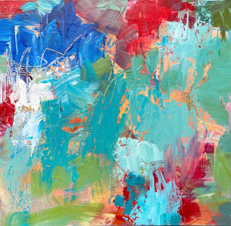 Michelle Marra Jubilation, Abstract Painting, Bright Layered Art