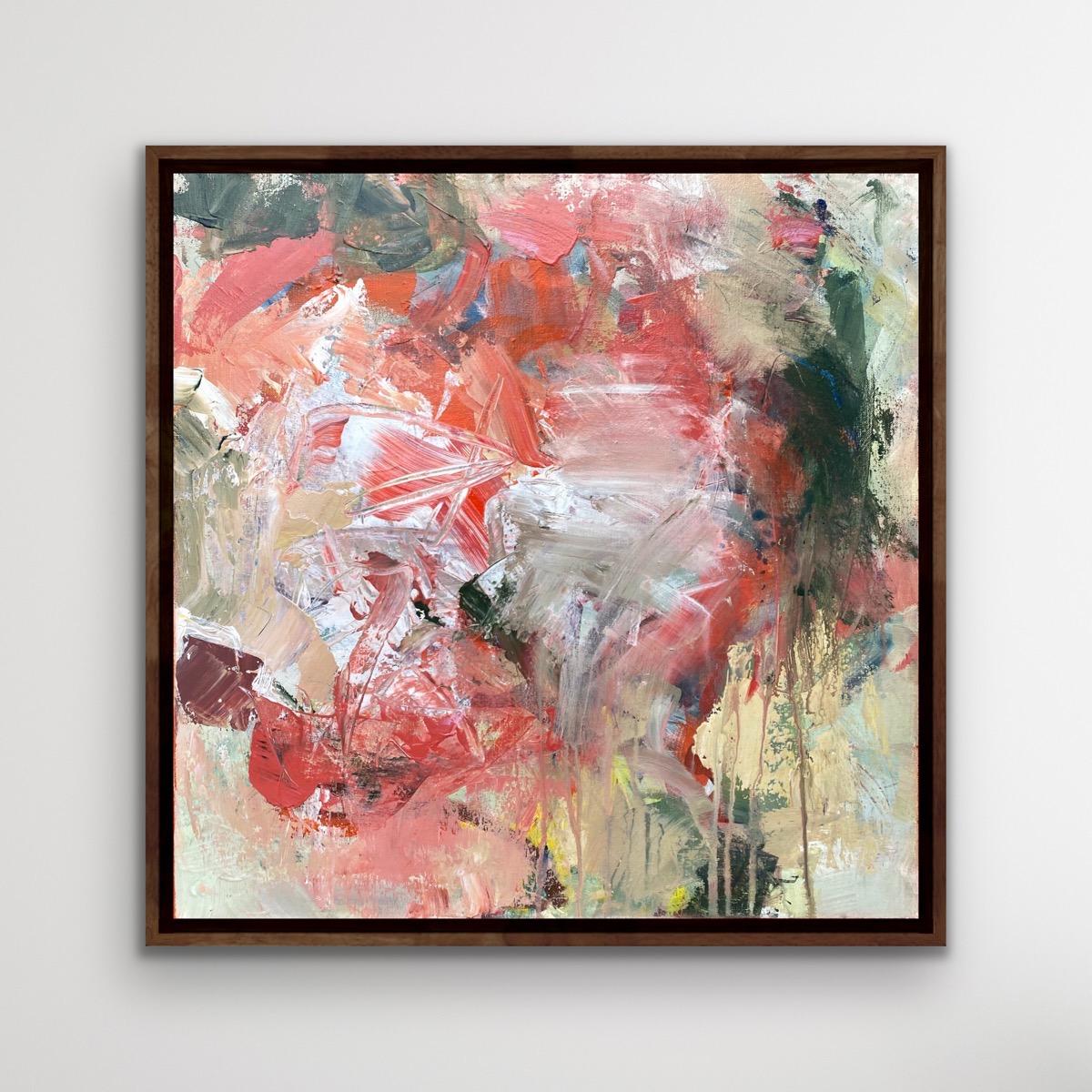 Abrazo Cálido, Pintura Abstracta Original, Arte Floral Abstracto, Asequible - Landscape Painting Marrón de Michelle Marra