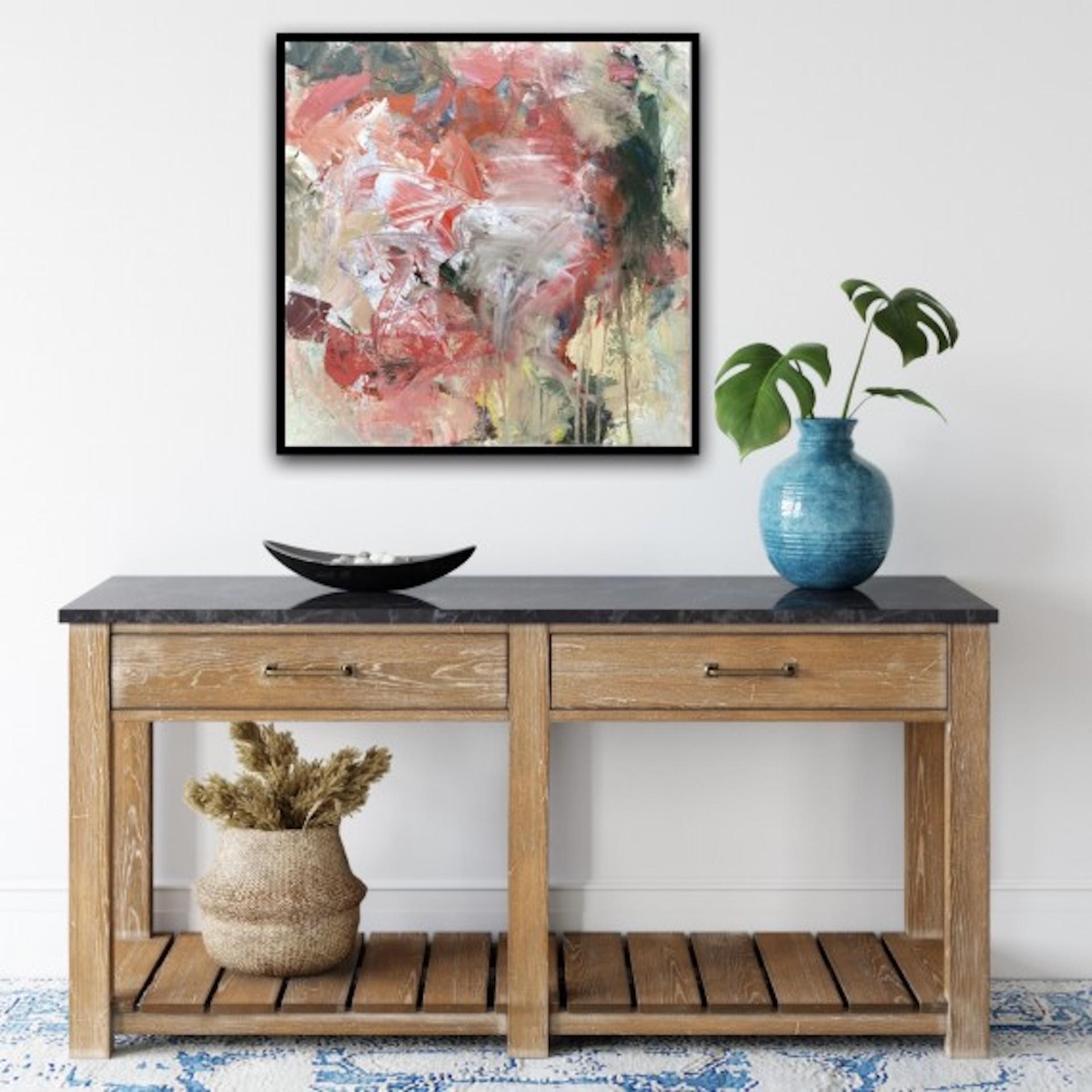 Warm Embrace, Original Abstract Painting, Abstract Floral Art, Affordable For Sale 4