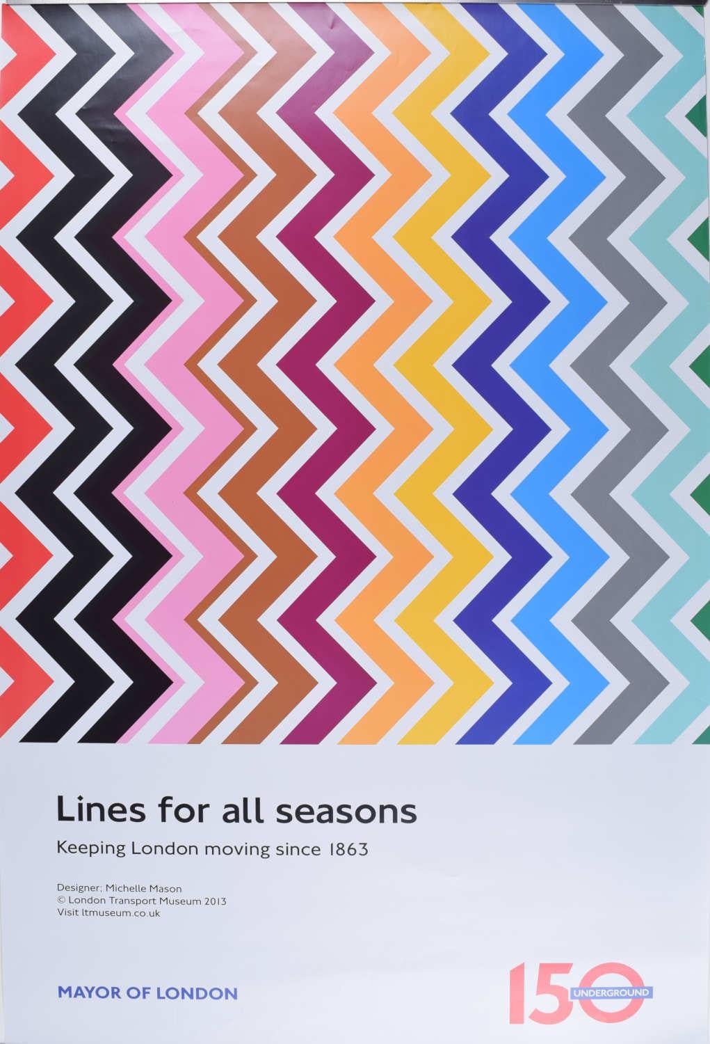 Abstract Print di Michelle Mason  - Linee per tutte le stagioni, poster della metropolitana di Londra di Michelle Mason