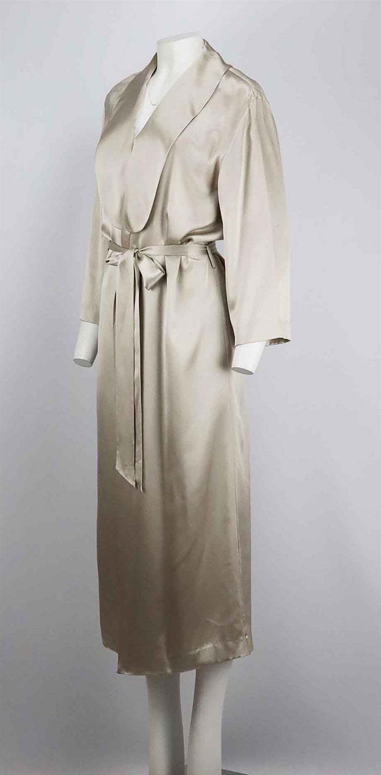 Michelle Mason Belted Silk Satin Robe US 8 UK 12 For Sale at 1stDibs