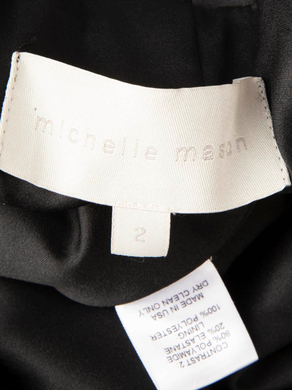 Michelle Mason Schwarzes Kleid mit V-Ausschnitt und Frontschlitz und Knielange Länge Größe XS im Angebot 1