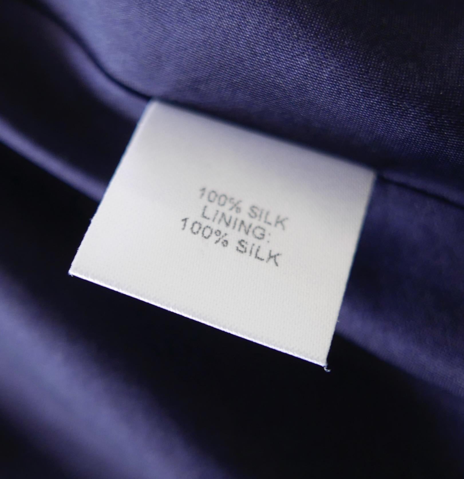 Michelle Mason navy silk shadow stripe dress For Sale 3