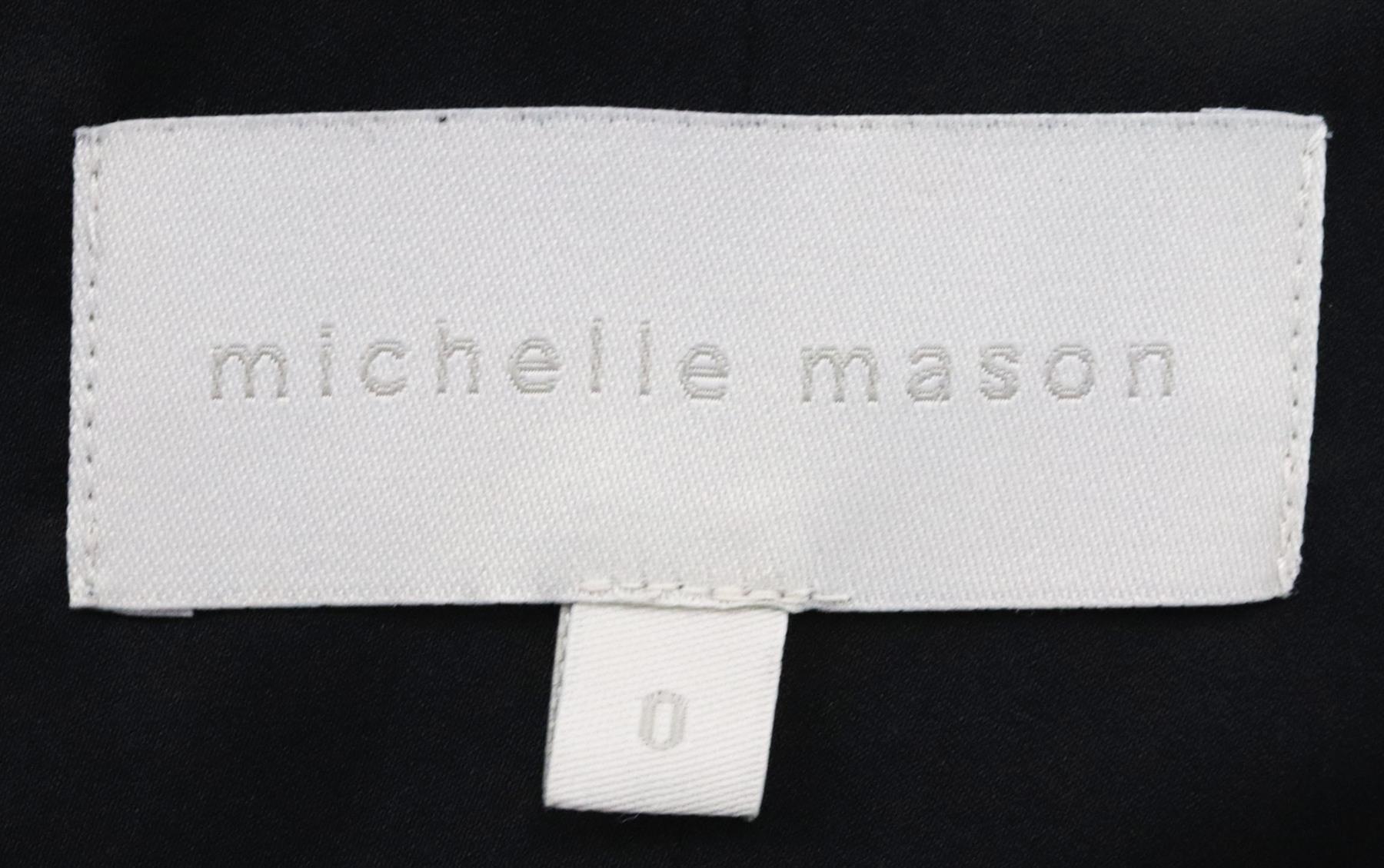 Black Michelle Mason One Shoulder Faux Leather Mini Dress US 0 UK 4