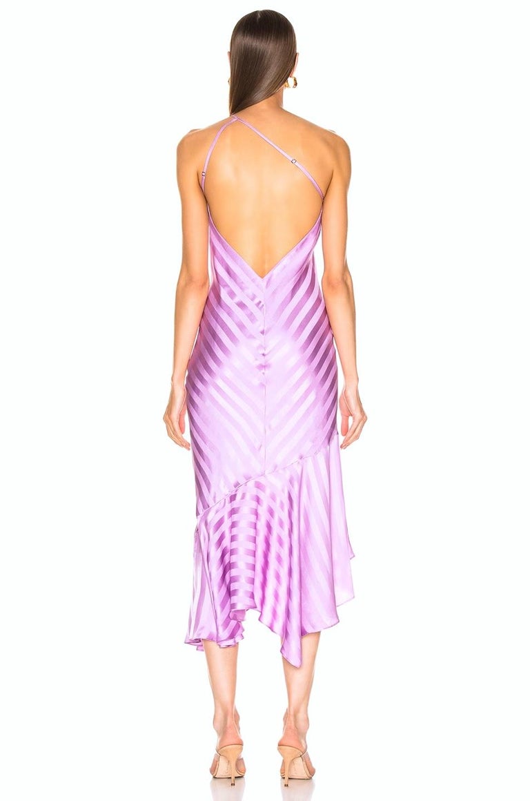 michelle mason purple dress Asymmetrical gathered gown