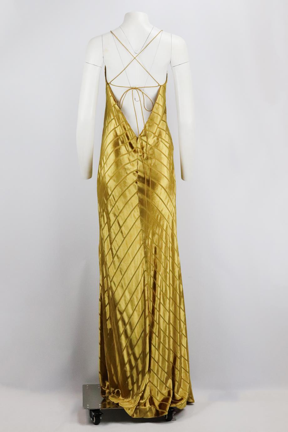 Brown Michelle Mason Open Back Velvet Maxi Dress Us 10 Uk 14