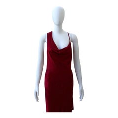 Michelle Mason Red Silk Asymmetric Slip Dress