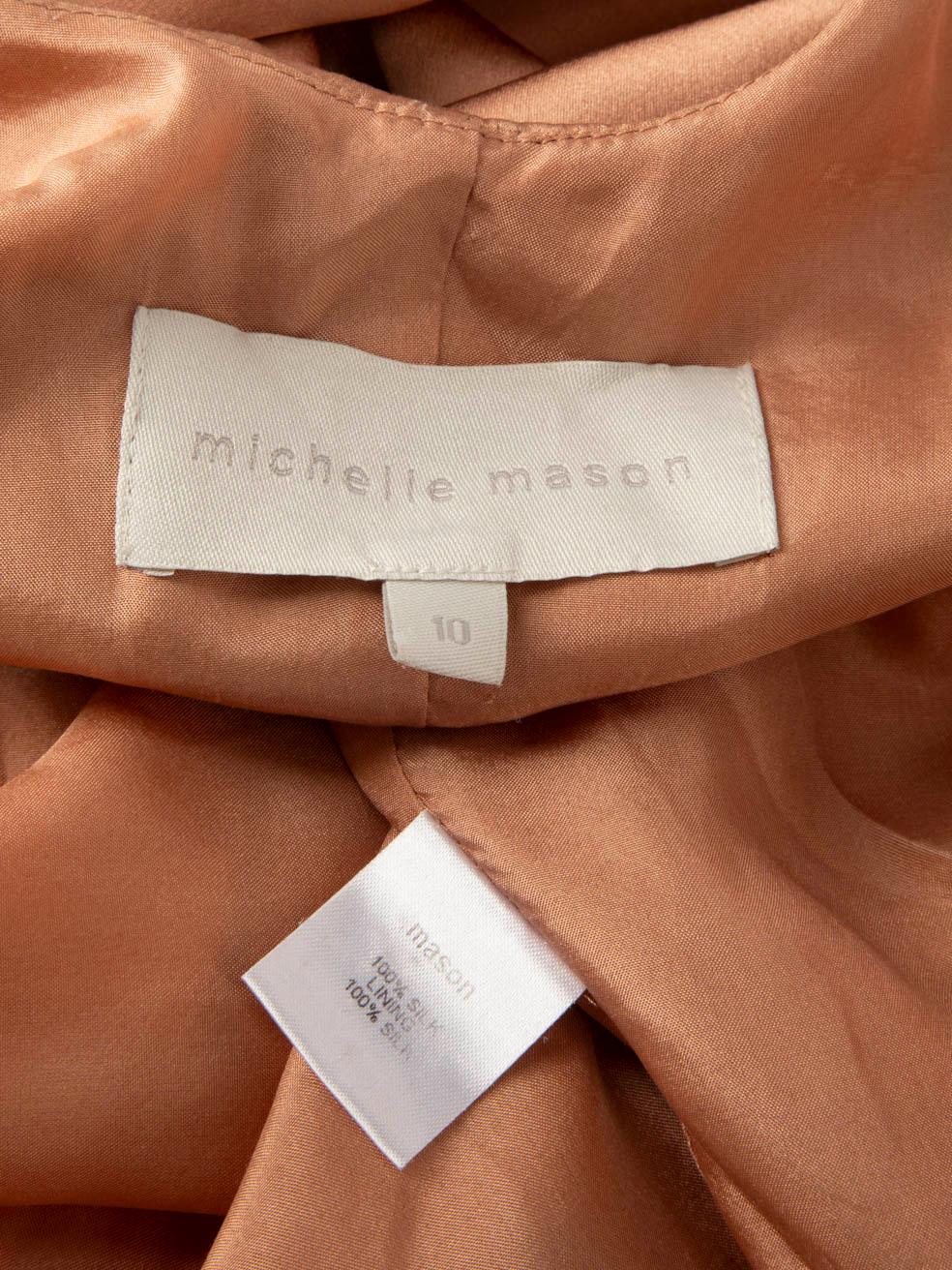 Michelle Mason Rose Gold Silk Wrap Maxi Dress Size XL 2