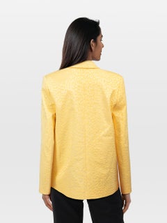 Michelle Mason Yellow Leopard Print Blazer Size XS