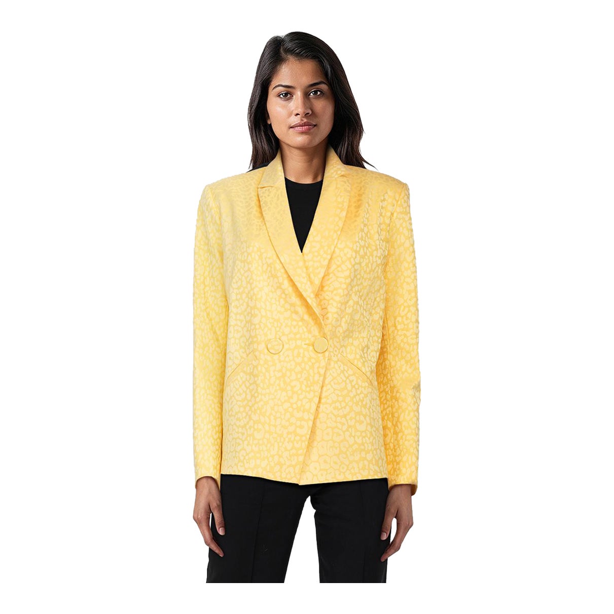 Michelle Mason Gelb Leopard Print Blazer Größe XS im Angebot