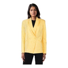 Michelle Mason Yellow Leopard Print Blazer Size XS
