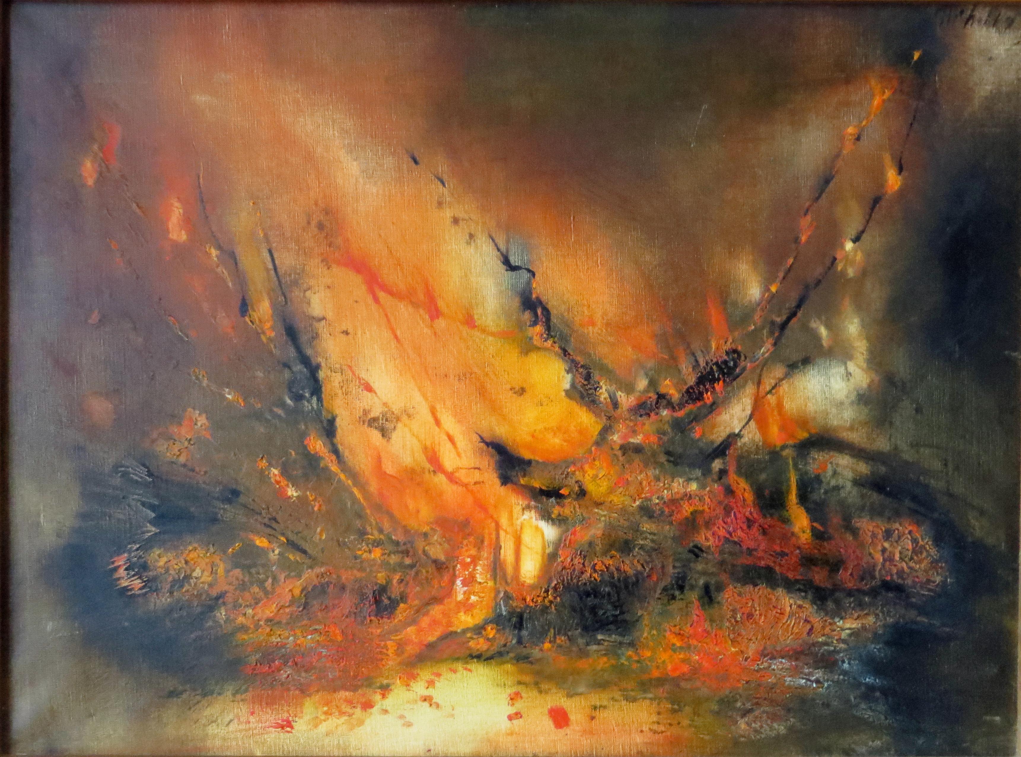 Feu (Fire) - Painting by Michelle Michaux