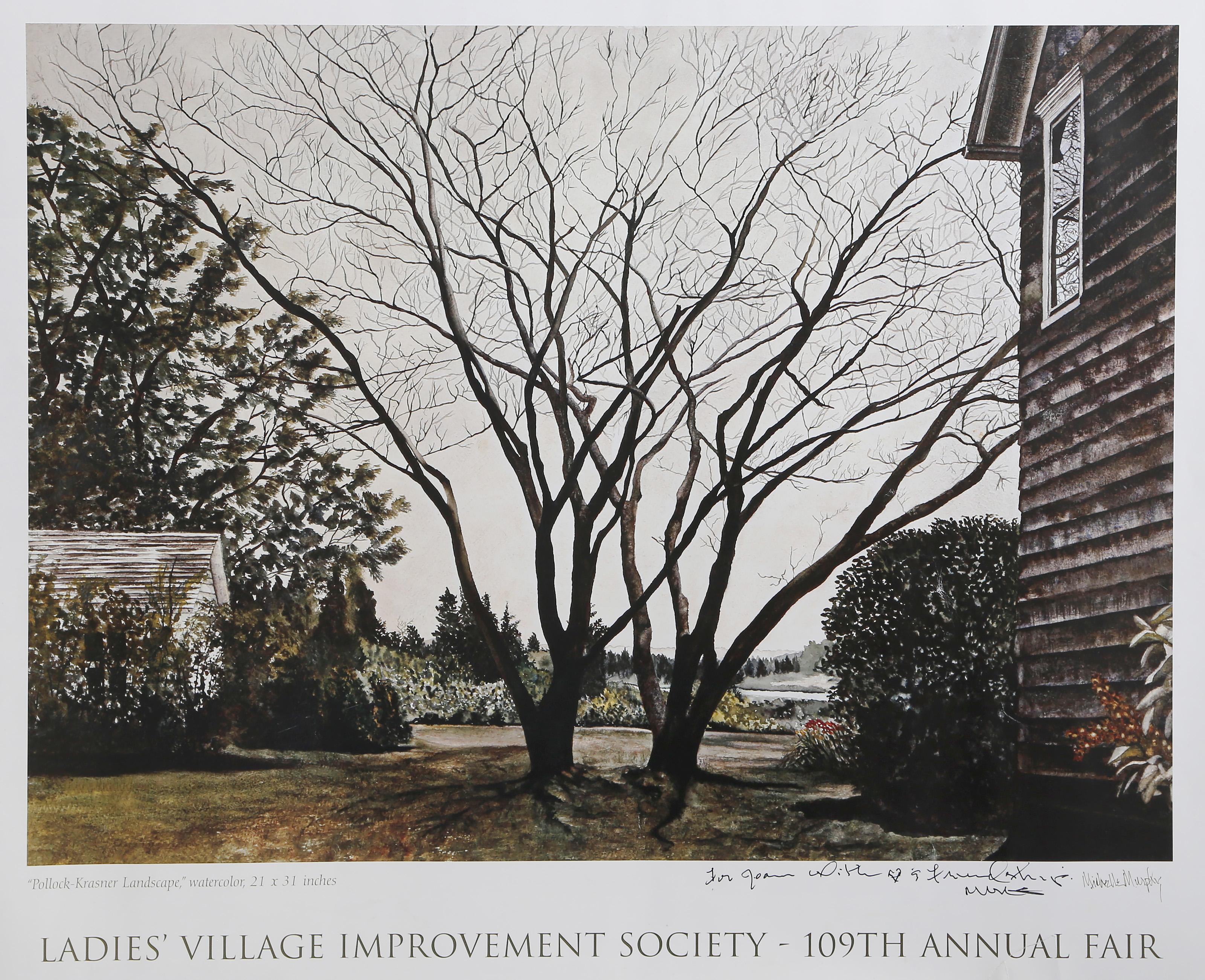 Michelle Murphy, American - Pollock Krasner Landscape, Year:  2004, Medium:  Poster, signed and dedicated in pen, Size:  16.25 x 24 in. (41.28 x 60.96 cm)