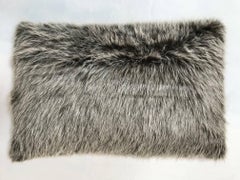 Michelle Nussbaumer Designed Italian Faux Fur Mudcloth Pillow (Squared Dots)