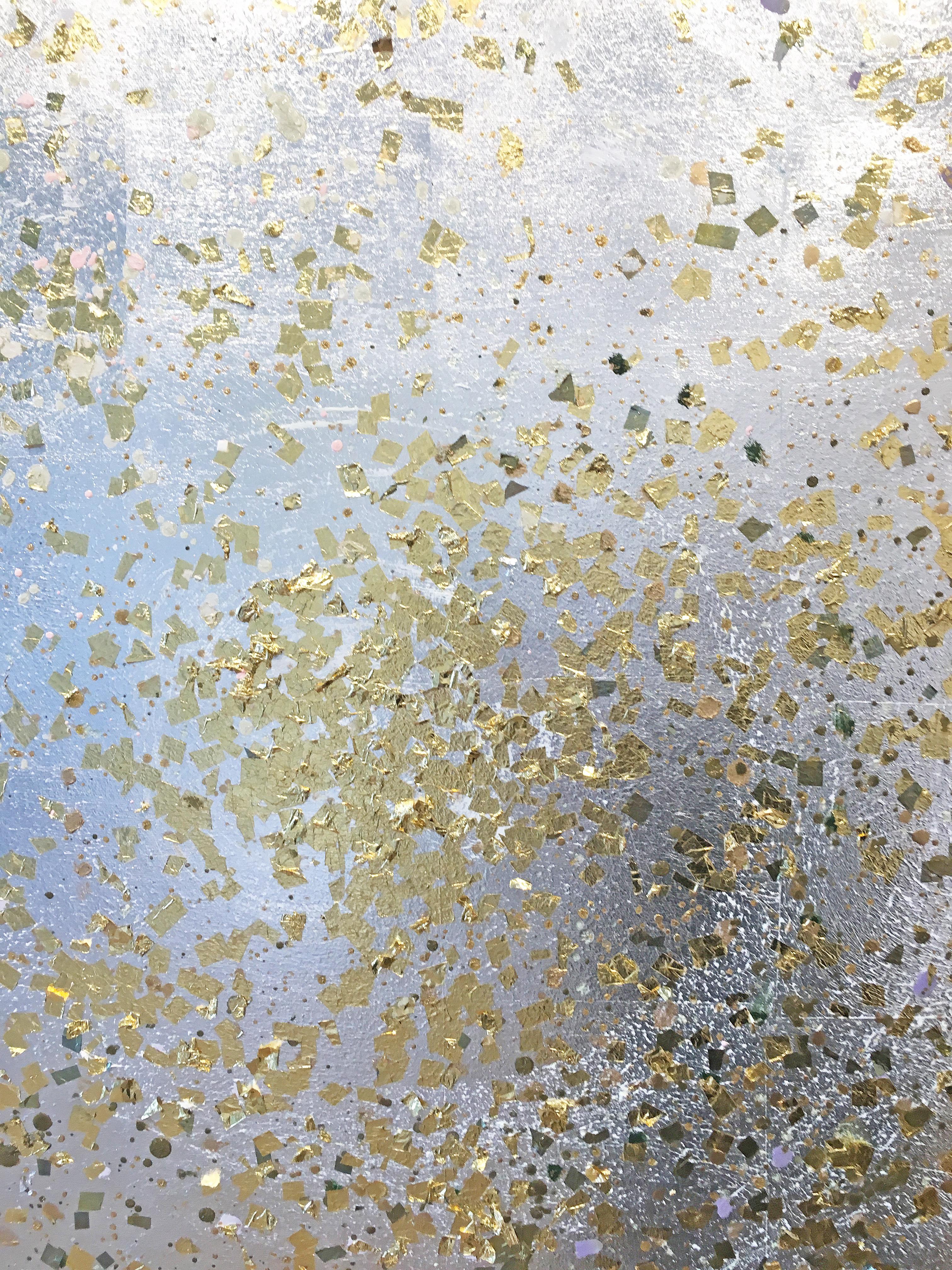 Silver & gold leaf oil painting, Michelle Sakhai, Judgement, XX 3