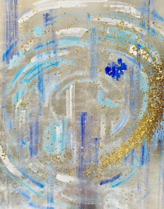 Silver & gold leaf oil painting, Michelle Sakhai, The High Priestess, II