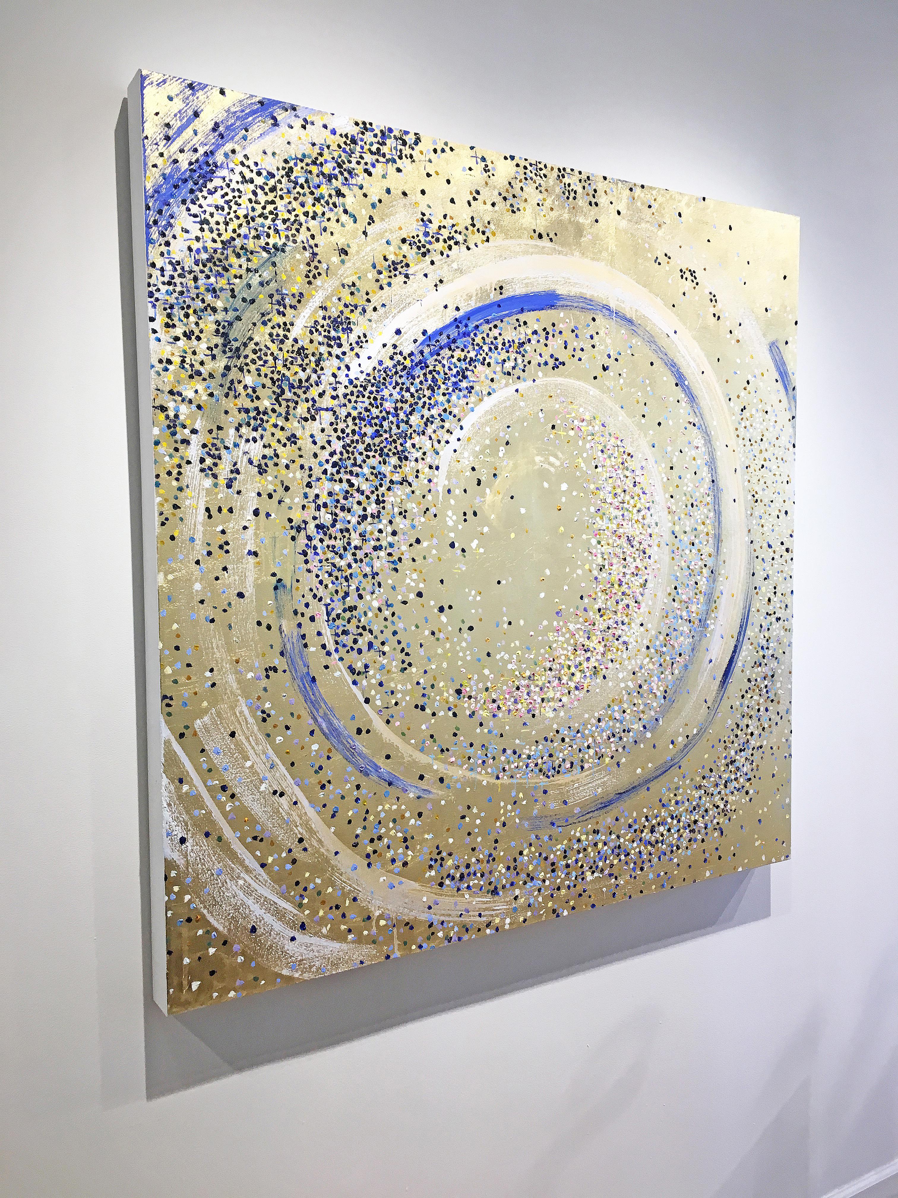 Gold leaf oil painting, Michelle Sakhai, Wheel of Fortune, X 1