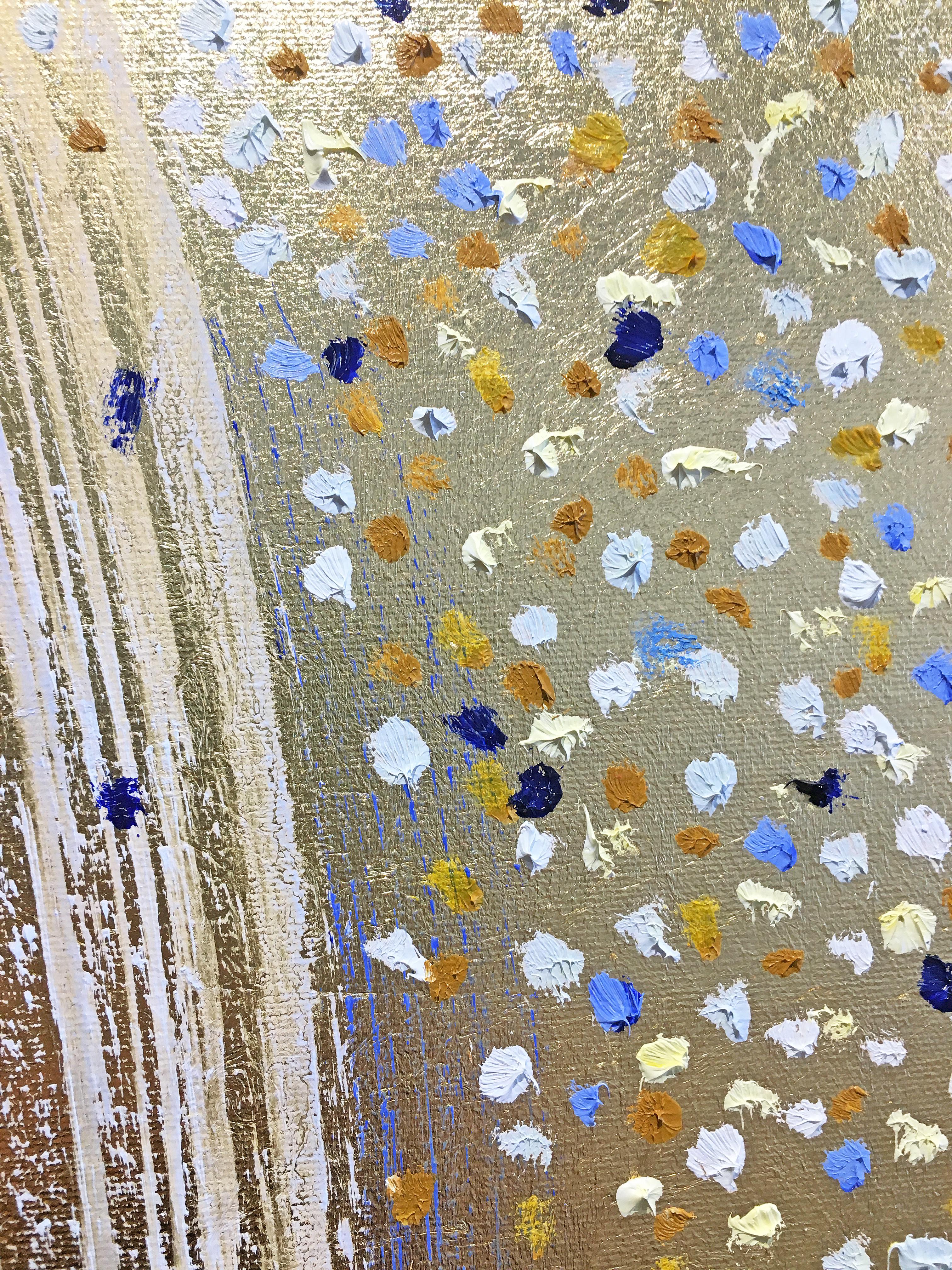 Gold leaf oil painting, Michelle Sakhai, Wheel of Fortune, X 5
