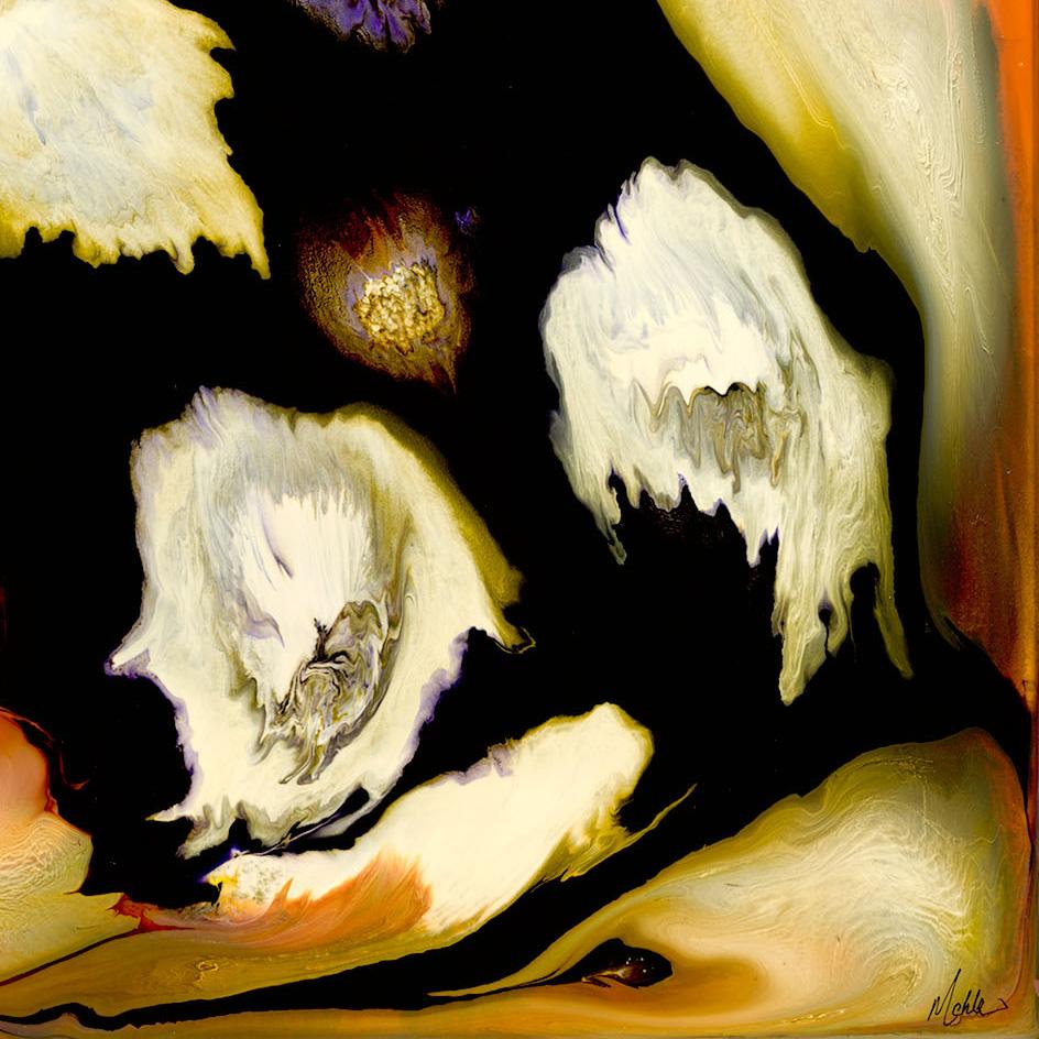 Genesis - Luce dal buio, pittura astratta originale in resina, 2018 - Painting di Michelle Silverman