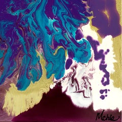 Purple Majesty, Original Abstract Resin Painting, 2017