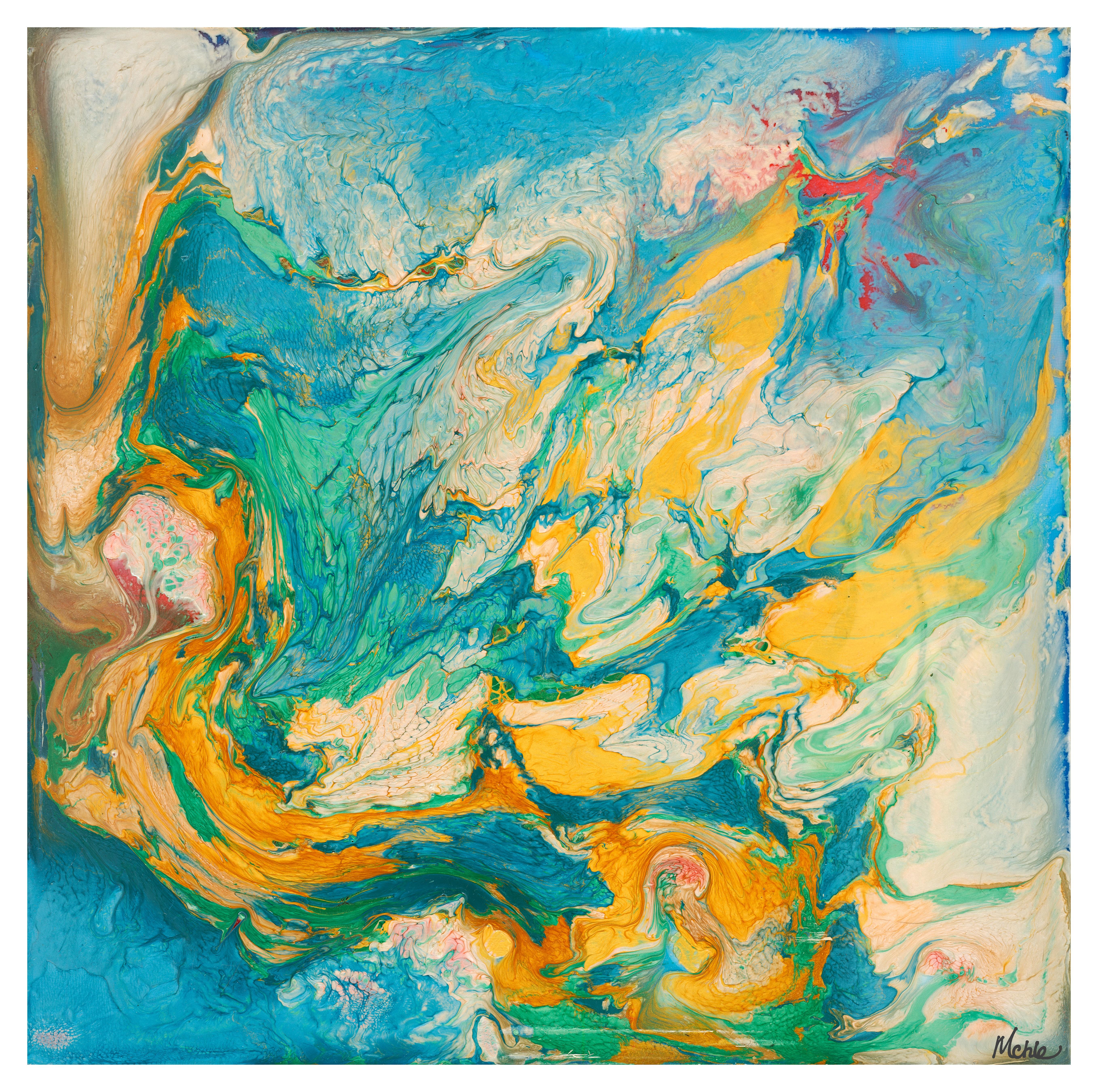 Abstract Painting di Michelle Silverman - Topografia, dipinto astratto originale, 2017