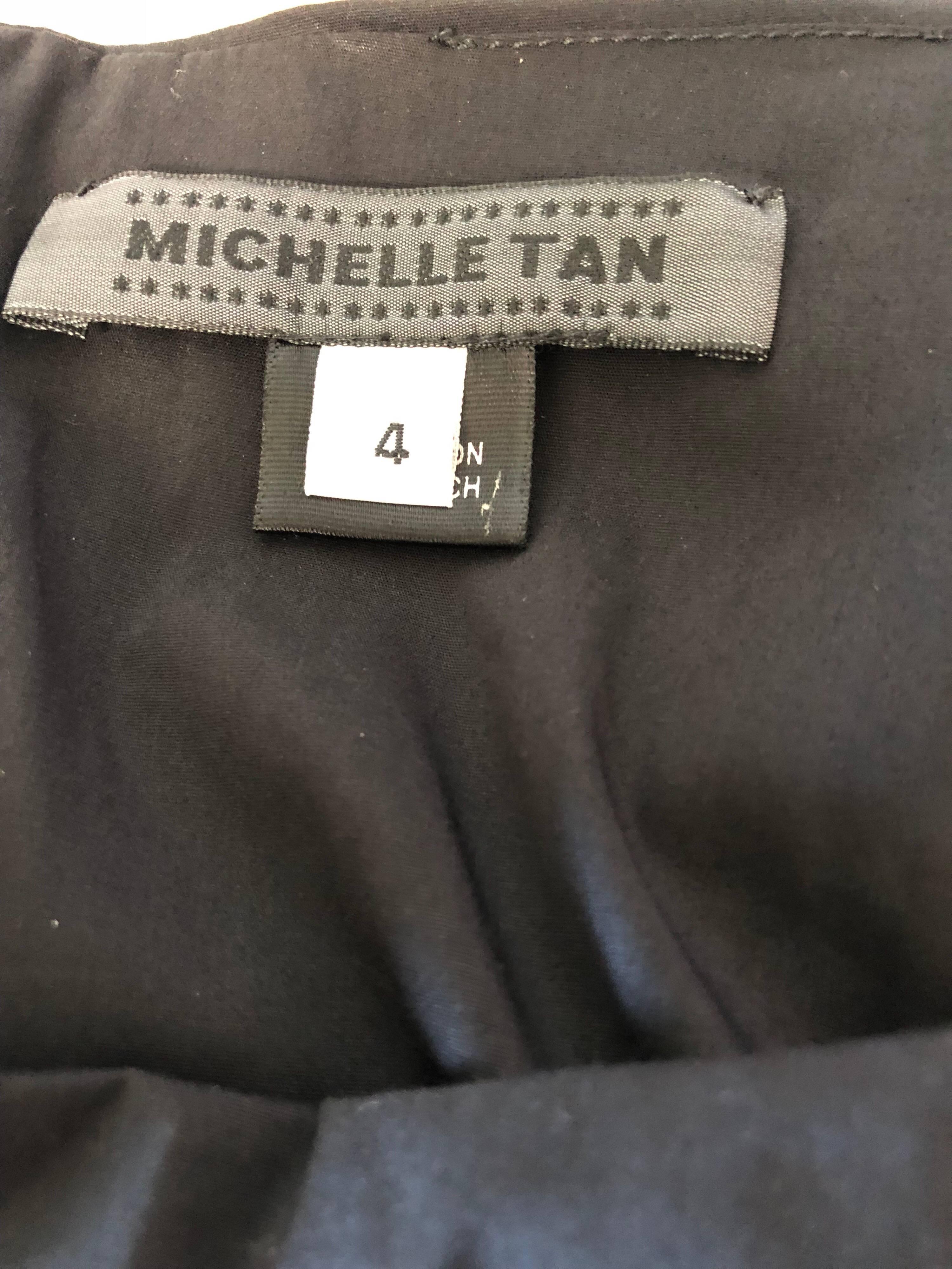 Michelle Tan Jupe vintage Origami noire et blanche avec strass (années 1990) en vente 5