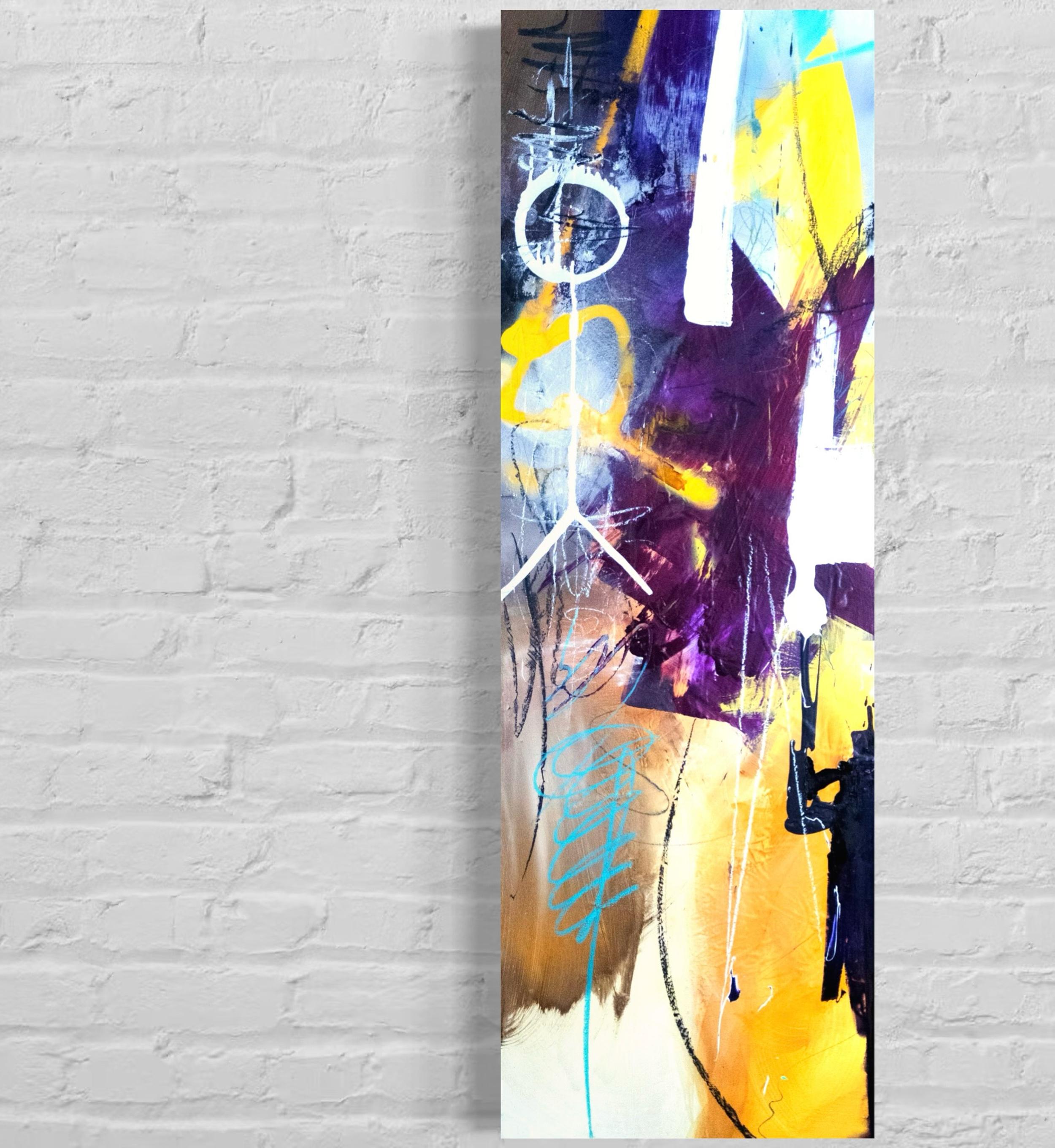 Interior Painting de Michelle Thomas Artist - "Casi Dentro" Ricamente Texturizado, Arte Callejero, Moderno, Vibrante, Juguetón, Infantil, Atrevido