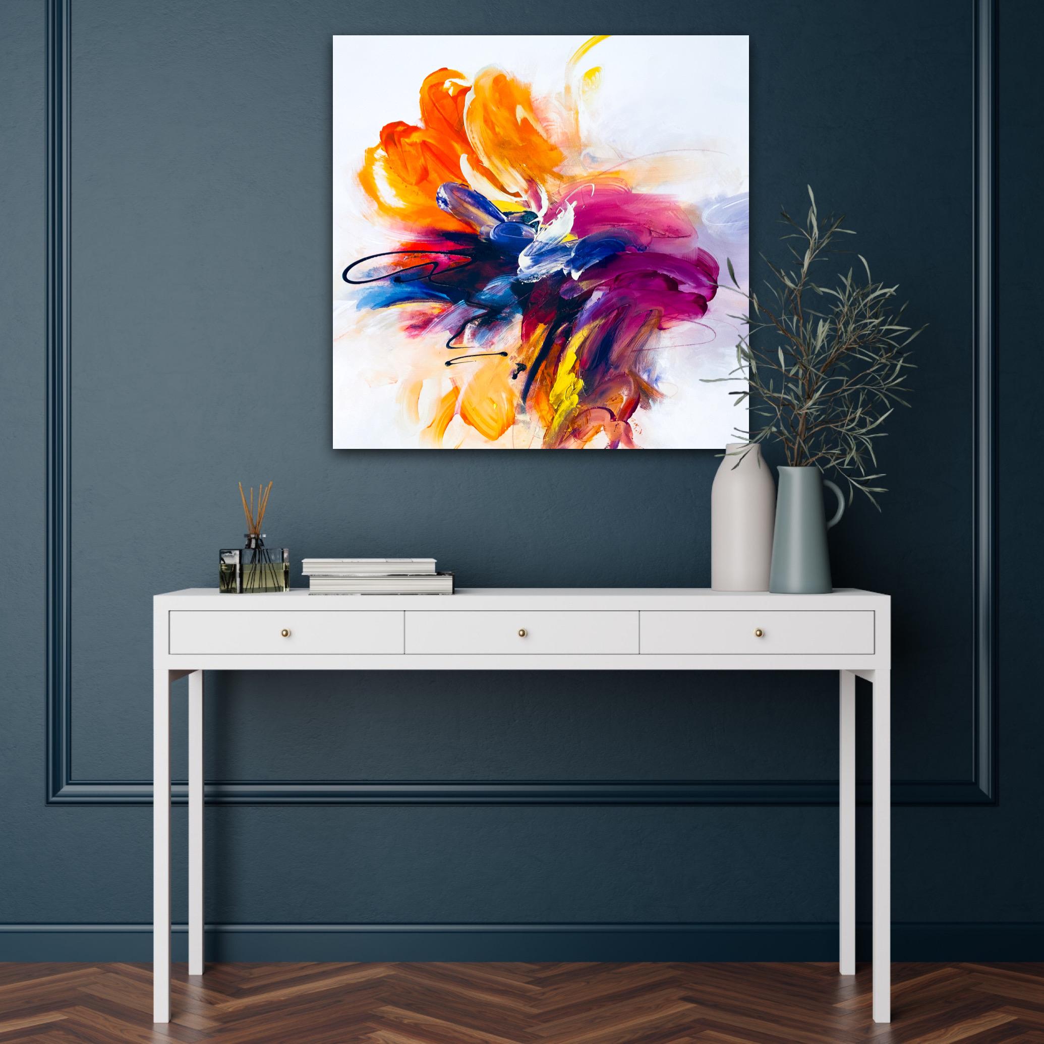 Artist Motivation:

Arrest your Love every time you look at this piece! 

This piece rich, vibrant and emotionally charged, can hang anywhere in your beautiful home! Place it in your favorite reading nook or boldly at above a small table in your