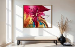Ascension - x-Large Red, Gold, Abstract Painting, Teal, White, Yellow, Warm