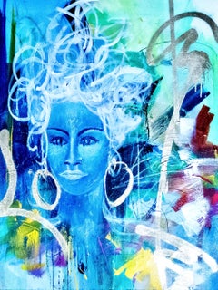"Blu", reichhaltig strukturiert, blau-grüne Palette, ausgefallen, lebendig, Femme FetaleFetale