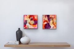 DIPTYCH – Blush & Bloom!,  Originale Originale, Spaß, lebhaft, rosafarbener Farbton