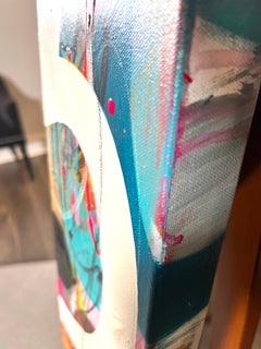 Bounce II - Perfecto para la entrada, estrecho, colorido, alto, verde azulado