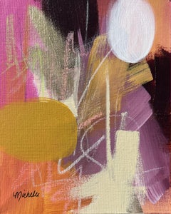 "Sunday Sittin'!" -  Original Art, Abstract, Bold, Warm Pink, Yellow, Orange
