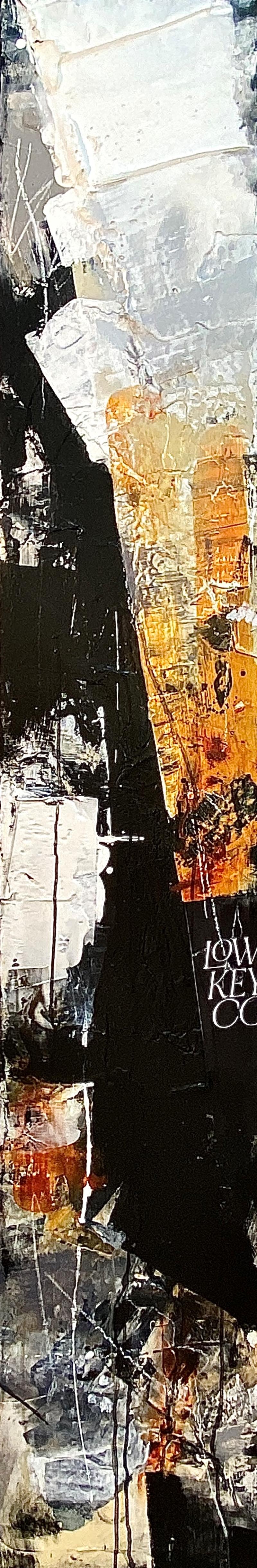 Michelle Thomas Artist Abstract Painting - "Colder", Street Styled, Abstract Expressionism, Black & White, Collage Acrylic 