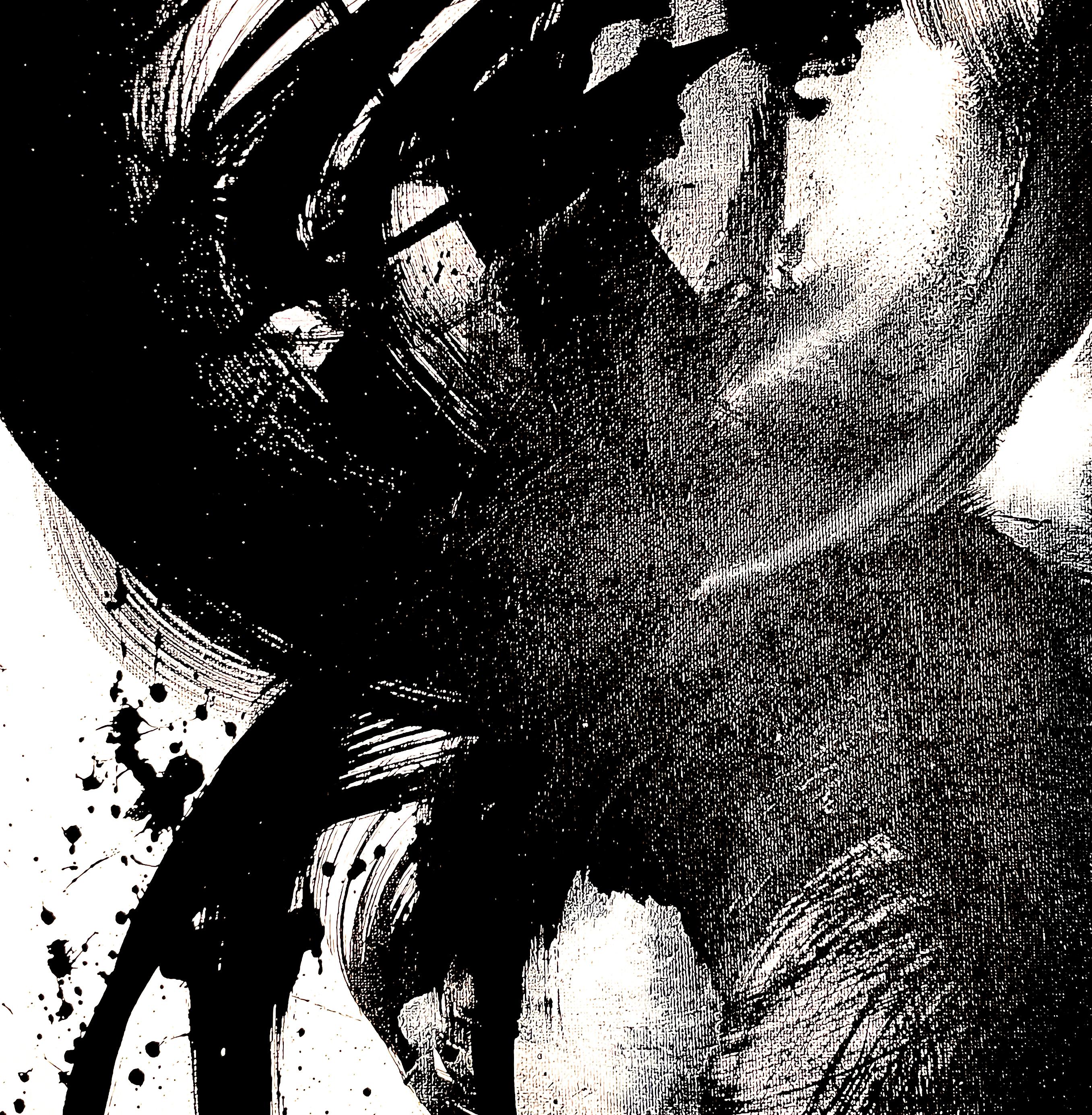 Michelle Thomas Artist Abstract Painting – Tageslichtschatten - Giclée auf Rag, handsigniert, schwarz, weiß, modern, zeitgenössisch