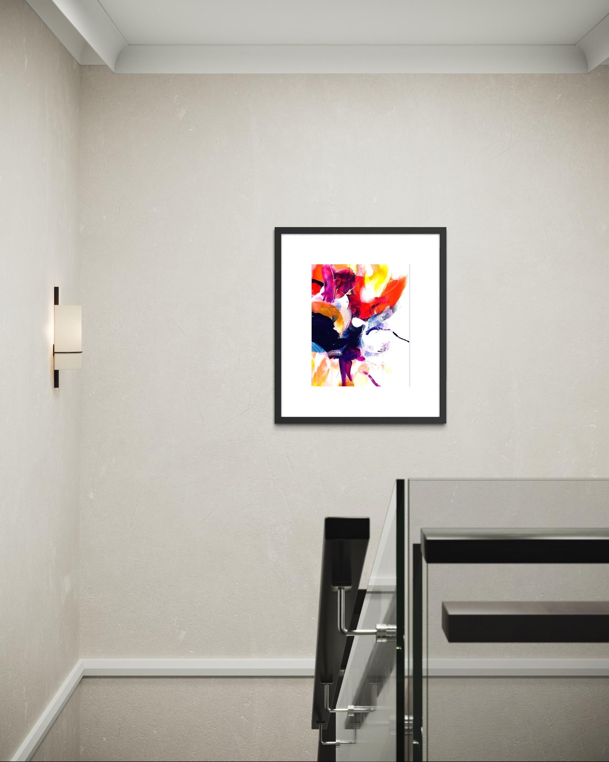 Delight In Bloom II - Giclée su carta straccia,  Firmato, floreale, giallo, viola, fiori in vendita 5