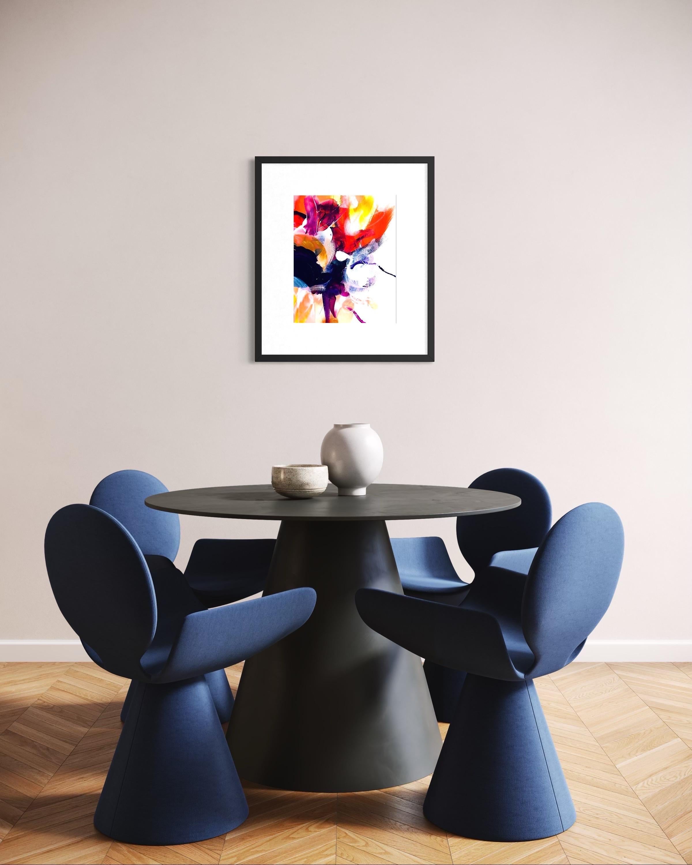 Delight In Bloom II - Giclée su carta straccia,  Firmato, floreale, giallo, viola, fiori in vendita 8