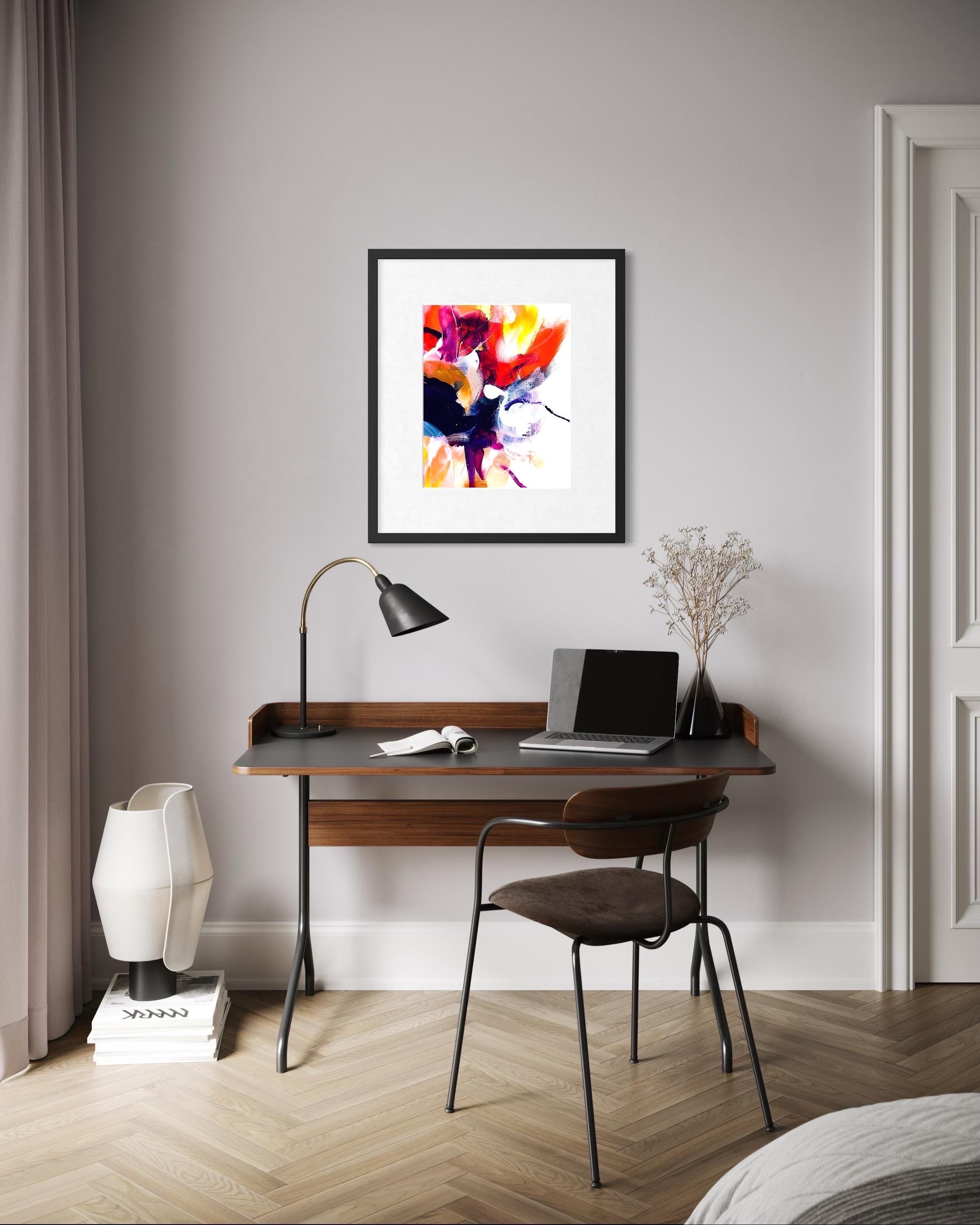 Delight In Bloom II - Giclée su carta straccia,  Firmato, floreale, giallo, viola, fiori in vendita 11