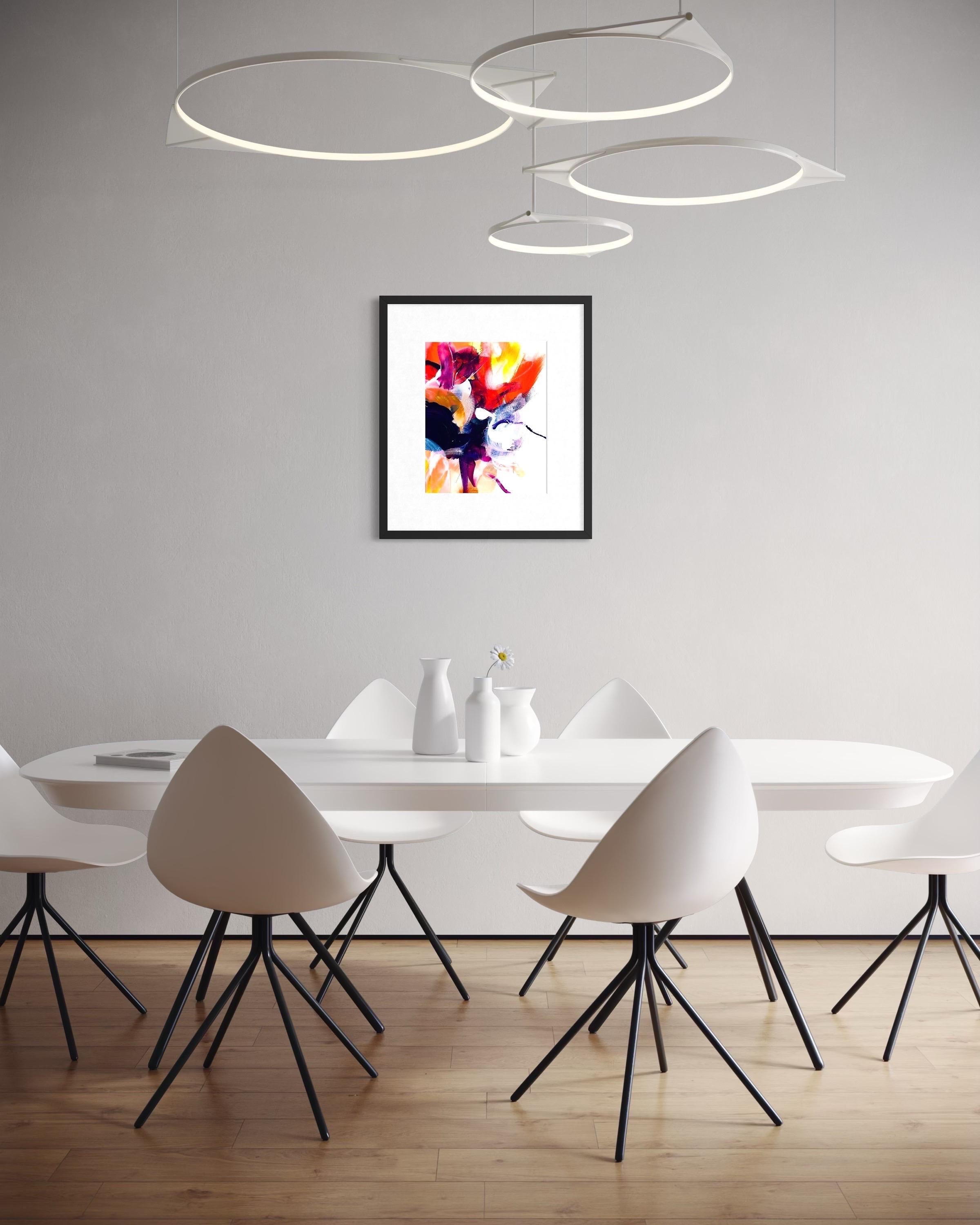 Delight In Bloom II - Giclée su carta straccia,  Firmato, floreale, giallo, viola, fiori in vendita 12