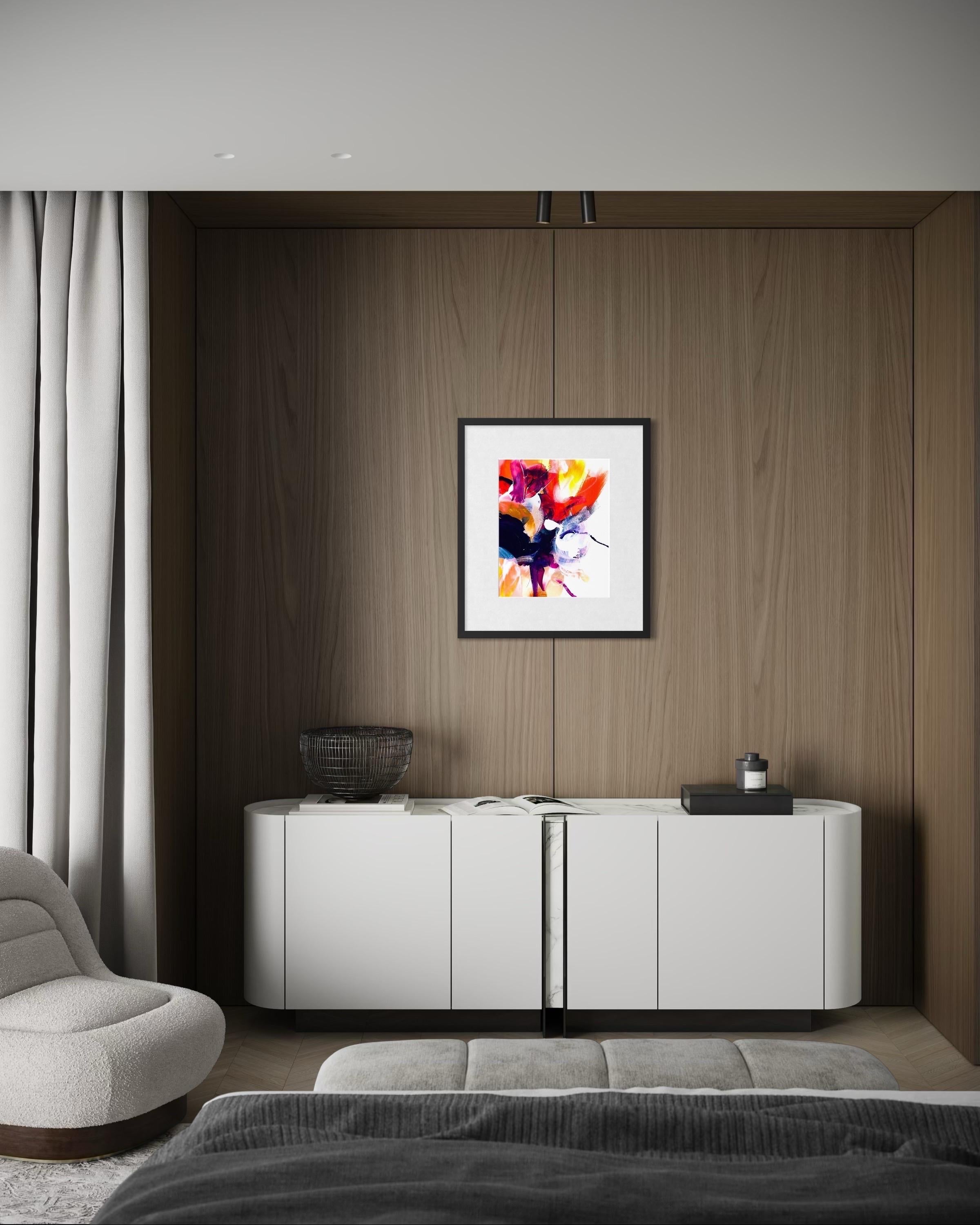 Delight In Bloom II - Giclée su carta straccia,  Firmato, floreale, giallo, viola, fiori in vendita 14