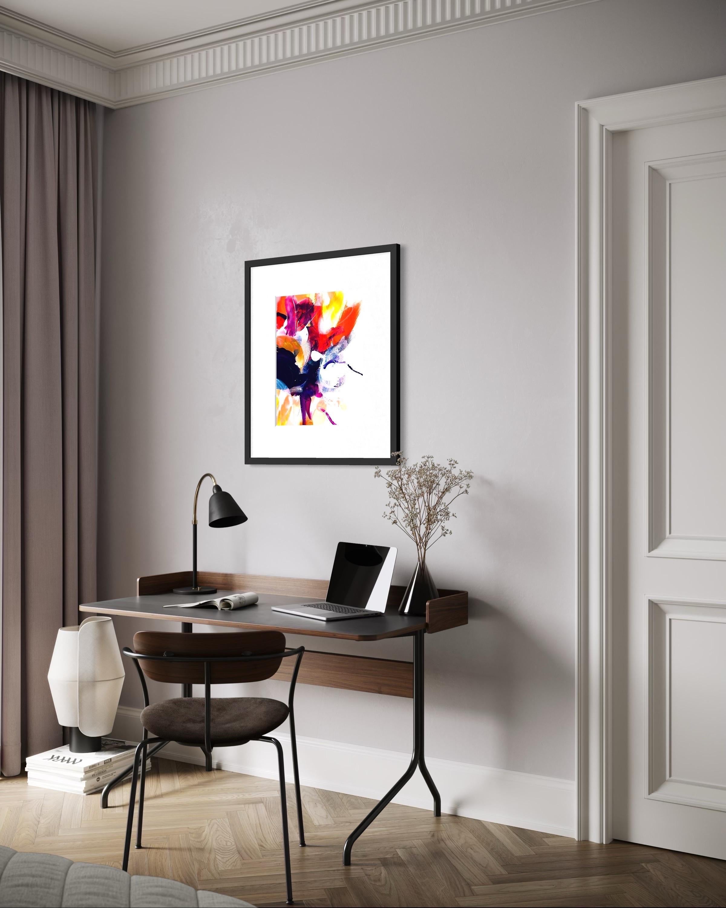 Delight In Bloom II - Giclée su carta straccia,  Firmato, floreale, giallo, viola, fiori in vendita 15