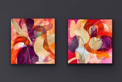 DIPTYCH - "¡Blush & Bloom!",  Originales, Divertidos, Vibrantes, Tono Rosa