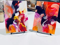 "Eterno" + "Conexión"- Díptico, Vibrante, Tonos ricos, Rojo, Amarillo, Morados
