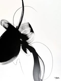 “Disobedience” – Minimalist Black & White Acrylic Painting by Michelle Thomas