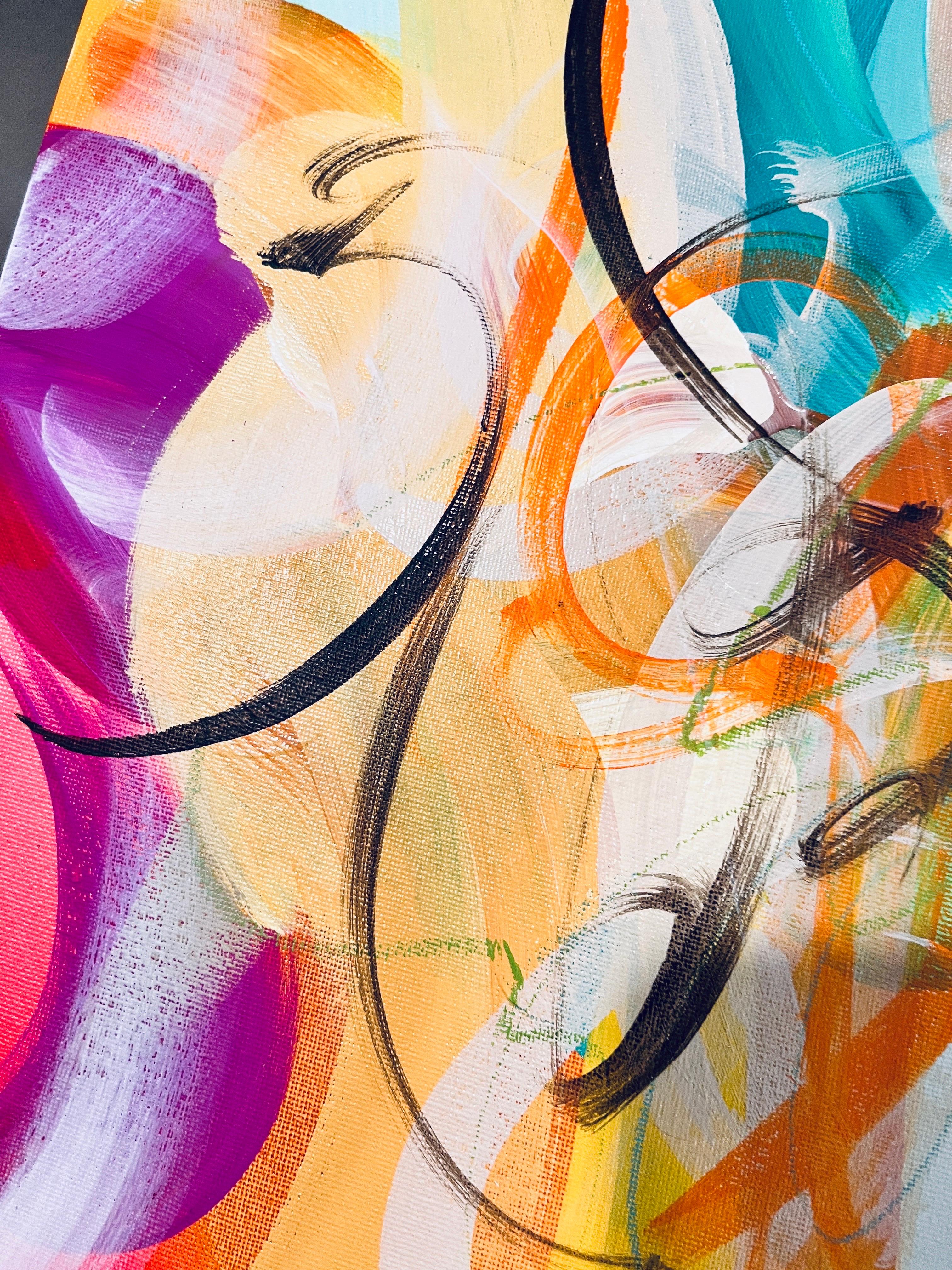 Flora : Echo & Response, Diptyque, deux originaux, coloré, vert, jaune, rose en vente 8