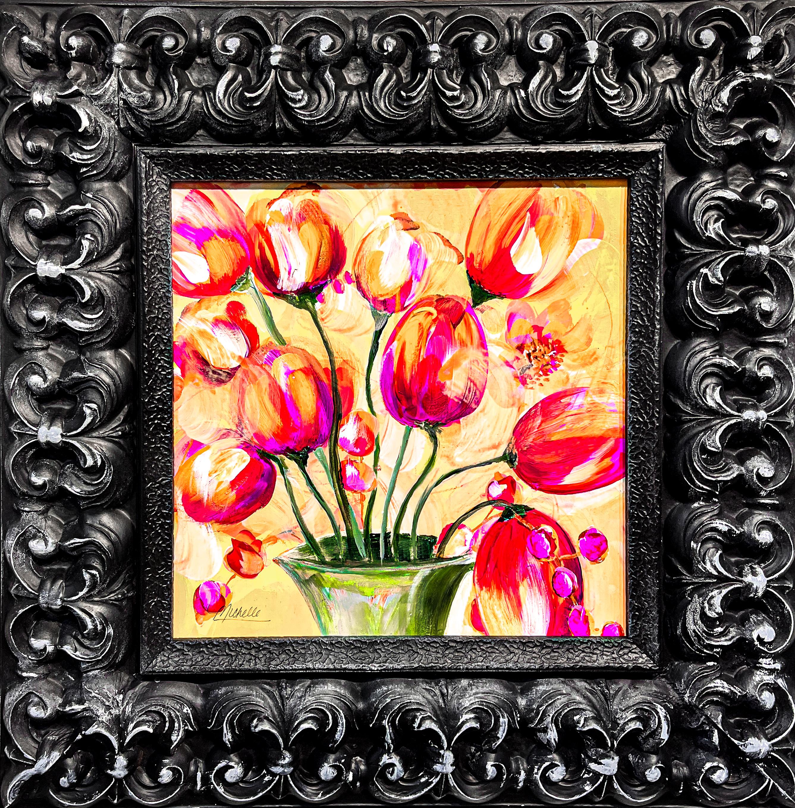 Abstract Painting Michelle Thomas Artist - Flourish, Abstract, Floral, Still Life, Acrylic, Canvas, Signed