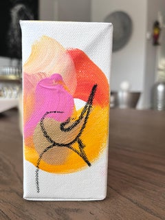 GEM #13, Gallery Wall "GEMS" Collection, Pink, Orange, Box, Mini, Tiny, Original