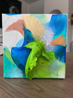 GEM #17, Gallery Wall "GEMS" Collection, Blue, Green, Box, Mini, Tiny, Original